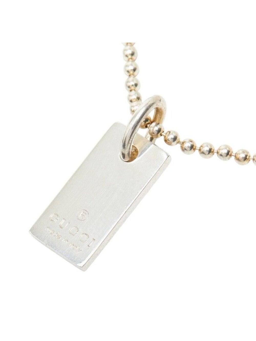 Gucci Logo Plate Bracelet Ball Chain Silver - Picture 3 of 7